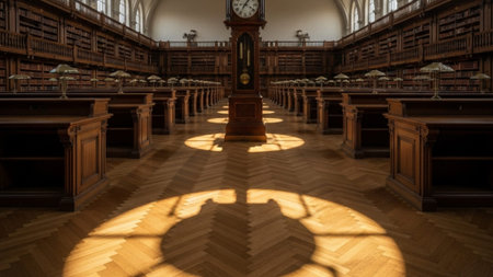 Interior of the University of Cambridge, UK. 3D renderingの素材