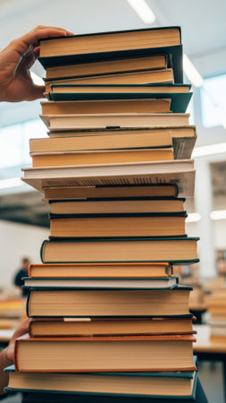 An extremely tall, vertical photograph taken from a dramatic low angle, emphasizing the imposing heiの素材