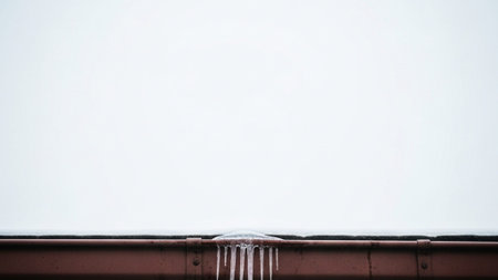 An extreme wide angle environmental portrait capturing a vast, cold winter scene. The horizontal linの素材