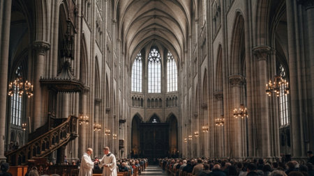Interior of St. Peter's Cathedral in Amsterdam.の素材