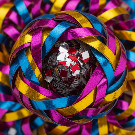 A Hero Detail shot utilizing the 1:1 square frame to isolate a highly textured and colorful intersecの素材