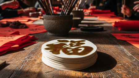 A striking, extreme wide shot (16:9 panoramic) capturing the authentic atmosphere of a traditional Cの素材