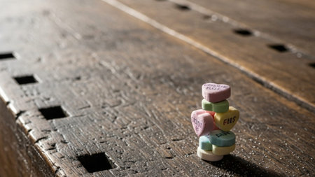 A powerful, editorial extreme wide shot (16:9) emphasizing scale. A tiny, isolated stack of conversaの素材