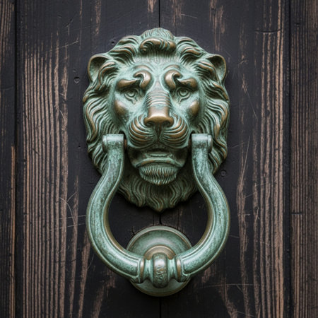 Square format (1:1) close-up focused on the symmetrical elegance and severe aging of a classic New Oの素材