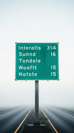 A highly detailed vertical photograph capturing a solitary highway distance marker post. The sign isの素材