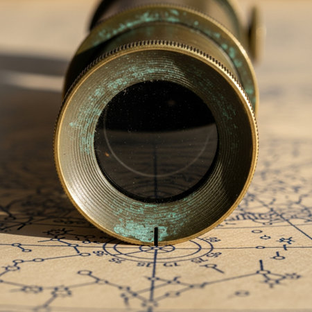 A deeply intimate, centered square photograph capturing the junction between a heavily aged brass teの素材