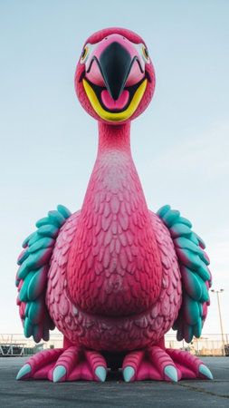 A full-frame vertical image showcasing the intricate detail and imposing scale of a whimsical paradeの素材