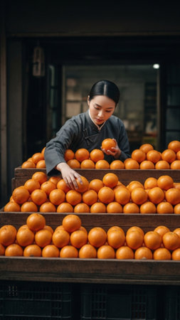 An 8k raw photo, photorealistic, sharp focus, showing visible skin texture and pores. The woman stanの素材