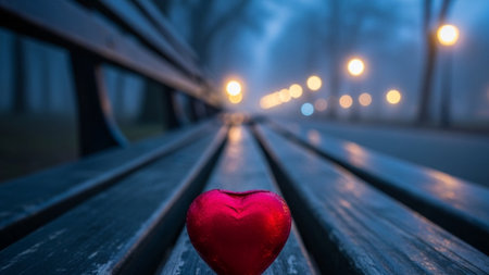 A cinematic ultrawide 16:9 shot capturing the solitude of a sprawling urban park at twilight. In theの素材