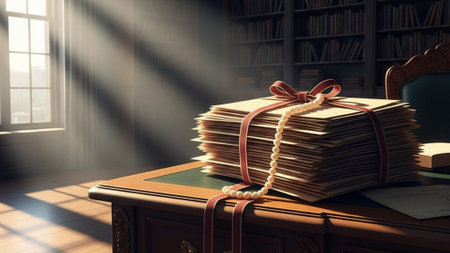 A cinematic wide environmental shot capturing the silent, forgotten elegance of an old Victorian stuの素材