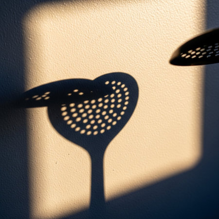 A visually striking, minimalist close-up capturing the sharp edge of a heart-shaped shadow against aの素材