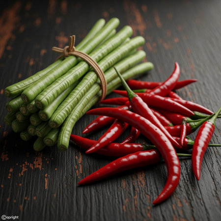 An extremely tight, centered, square close-up showcasing the essential ingredients for traditional Sの素材