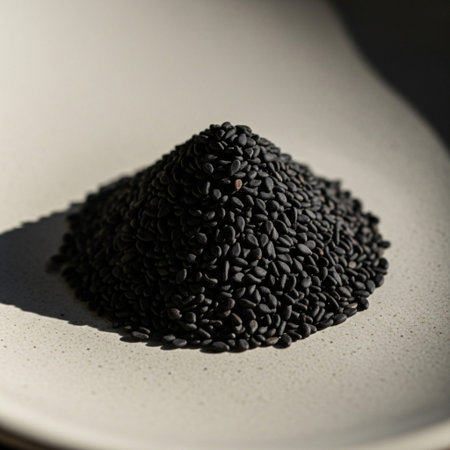 A tightly framed, symmetrical, square-format photograph capturing an extreme macro detail of a smallの素材