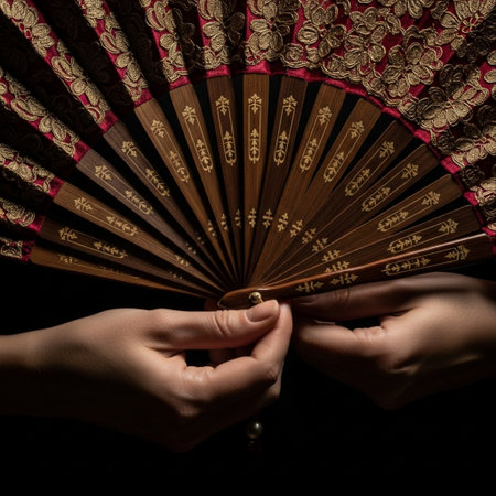 A tightly cropped, centered 1:1 image focusing intensely on the detail of a traditional Venetian folの素材