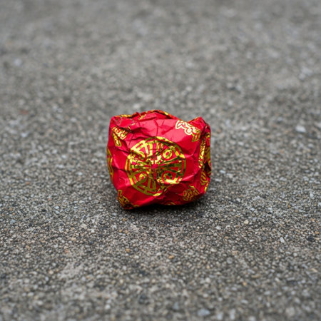 A tightly framed, centered, square close-up capturing the texture of a single piece of discarded, crの素材