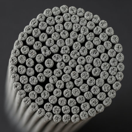 A Hero Detail shot, framed in a perfect square (1:1), showing a cinematic macro close-up of the tighの素材