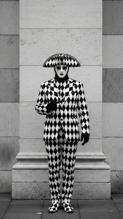 A high-fidelity stock image focusing on the texture and repetition of the classic Harlequin diamondの素材