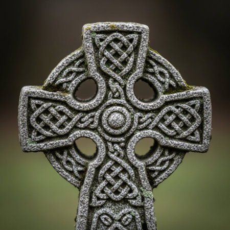 A striking, hyper-detailed square image capturing the core intersection of a small, highly ornate Ceの素材