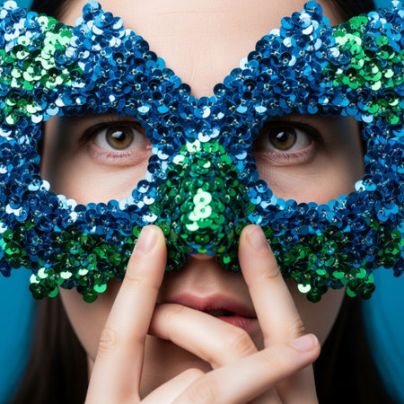 Extreme close-up, editorial shot using a square format (1:1), centered entirely on the eyes and foreの素材