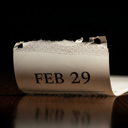 A square, tightly framed, hero detail photograph focusing entirely on a single, isolated calendar paの素材