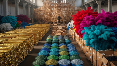 An ultrawide, panoramic cinematic photograph (16:9) capturing the overwhelming scale of raw materialの素材