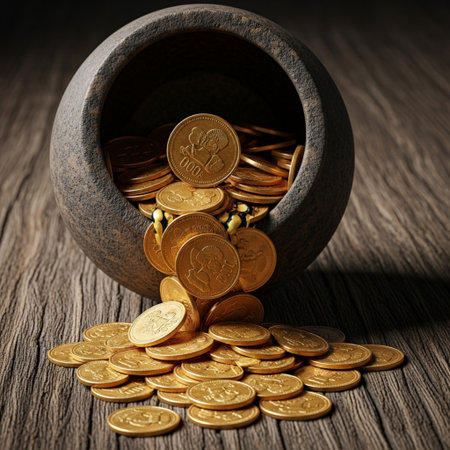 A square composition, tightly framed, capturing an extreme macro detail of a single artificial goldの素材