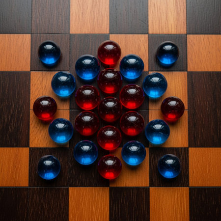 A square (1:1) macro hero detail shot capturing a perfectly symmetrical cluster of polished, jewel-tの素材