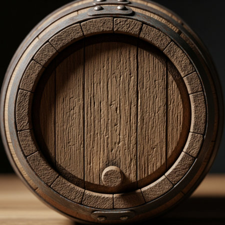 A tightly framed, symmetrical, square (1:1) macro shot of the central detail of a miniature wooden sの素材