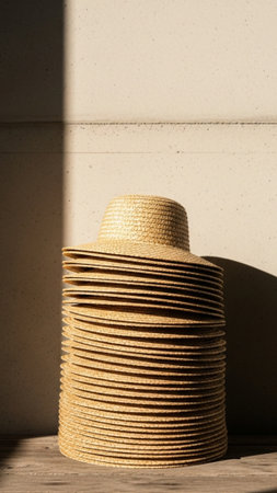 A striking vertical photograph (9:16) capturing a perfectly centered and towering stack of natural rの素材