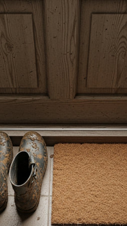 A powerful vertical composition emphasizing height and the transition between seasons. A pair of mudの素材