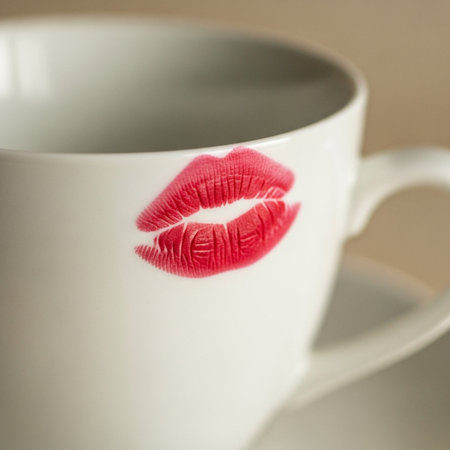 A meticulously composed, square-format photograph capturing an intimate hero detail of a white porceの素材