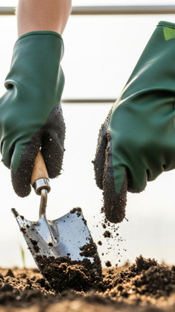 A high-definition, vertically oriented (9:16) stock photo capturing the essence of productive labor.の素材