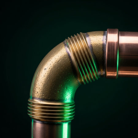 An intense, tightly framed square close-up showcasing the technical connection between a weathered bの素材