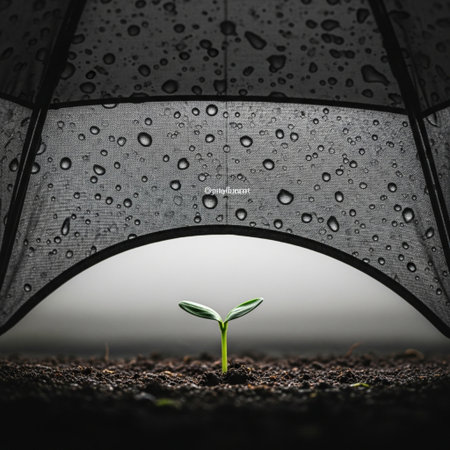 A Hero Detail focused shot presenting the critical moment of shelter. An extreme close-up captures aの素材