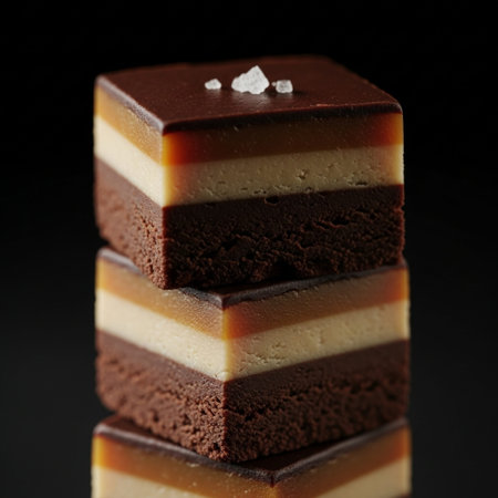 An intimate, centered square composition focusing on the texture and perfect geometry of a stacked tの素材