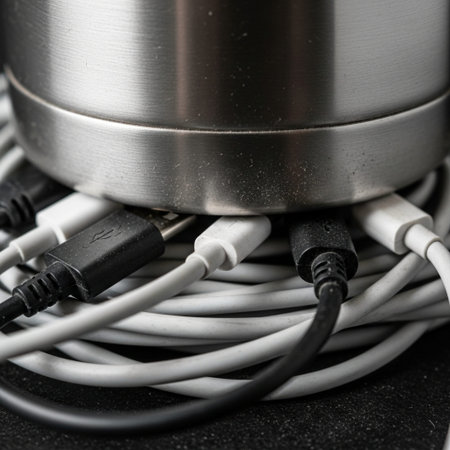 An intense, tightly-framed square close-up showcasing the base of a dusty, empty stainless steel theの素材