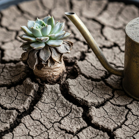 An intimate, square composition focusing hyper-closely on the textured surface of extremely dry andの素材