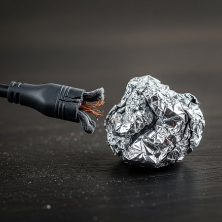 A square, centered macro view focusing on the intimate proximity of exhaustion artifacts. The primarの素材