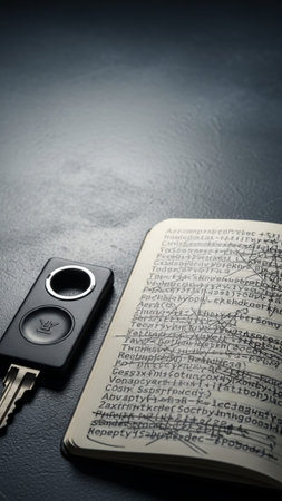 A vertical, tall 9:16 composition featuring a sharp, centralized image of a USB two-factor authenticの素材