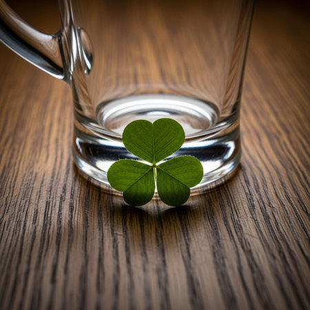 A striking, centered square (1:1) macro photograph capturing the intense detail of a single three-leの素材