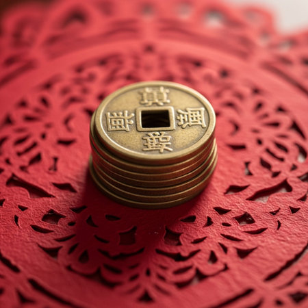 An intimate, centered, square close-up focusing on the texture contrast between a stack of five agedの素材