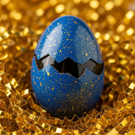 A focused, symmetrical square composition capturing a macro detail of luxury confectionery. A singleの素材