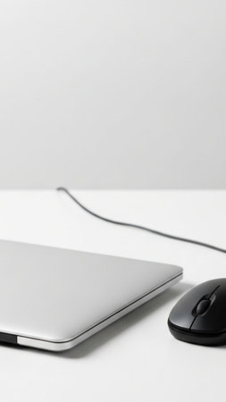 A striking vertical composition (9:16) capturing a subtle April Fools' prank setup on a modern officの素材