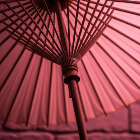 A tightly framed, symmetrical, square 1:1 close-up capturing the exquisite detail of a closed traditの素材