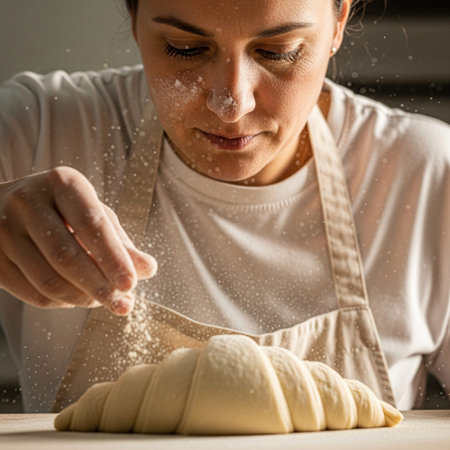 A tightly framed, high-definition 1:1 square portrait capturing the concentrated facial expression oの素材