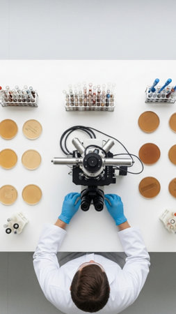 A striking, high-altitude drone perspective capturing the absolute symmetry and clinical precision oの素材