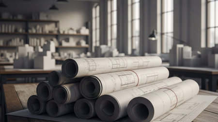 A powerful cinematic wide-angle view (16:9) capturing the vast, atmospheric interior of a professionの素材