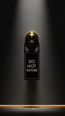 Creating Boundaries: A minimalist, modern sign reading "DO NOT DISTURB" with clean typography, hangiの素材