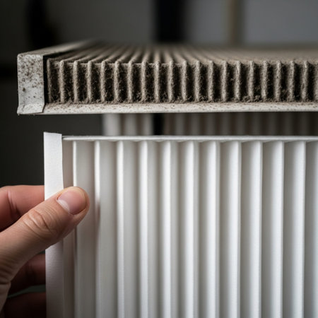 An extreme close-up, square (1:1) photograph capturing the textural contrast between a person's handの素材