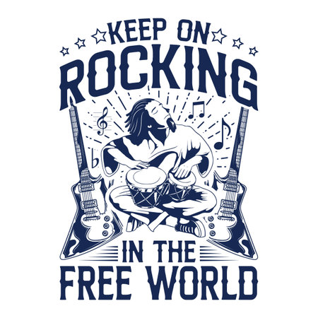 Keep on rocking in the free worldのイラスト素材